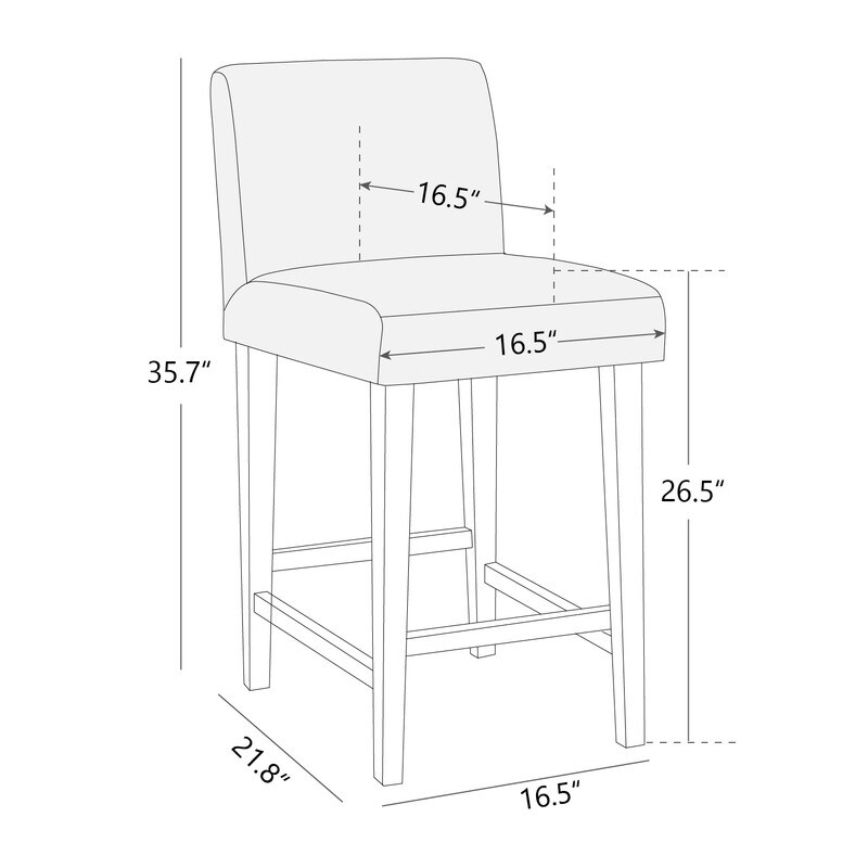 Eason Upholstered Low Back Barstool Set of 2