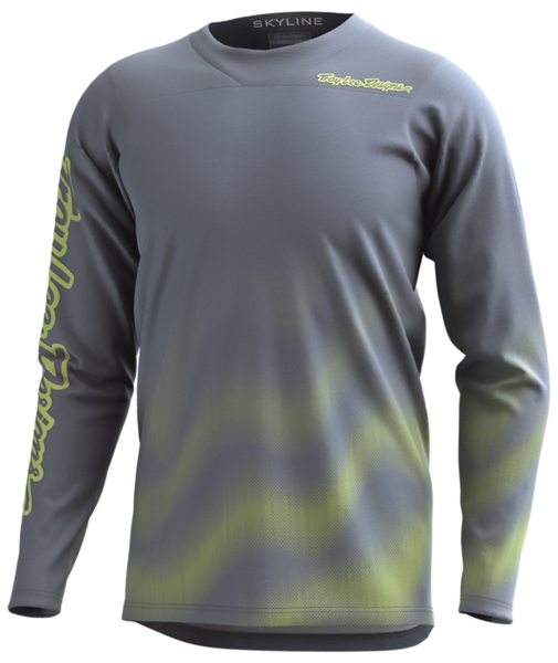 Troy Lee Designs Skyline Chill Long Sleeve MTB Jersey - Waves - Light Gray - 2023
