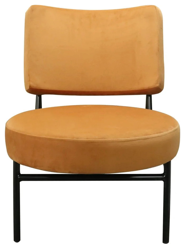 Naomi Modern Orange Velvet Accent Chair   Midcentury   Armchairs And Accent Chairs   by Rustic Home Furniture Deco  Houzz