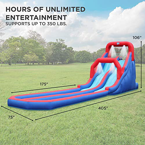 Sunny & Fun Inflatable Water Slide & Blow up Pool, Kids Water Park for Backyard