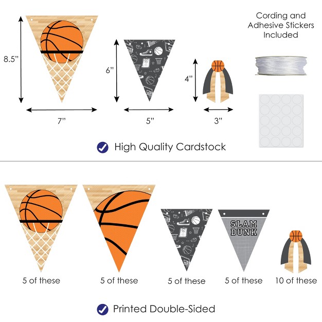 Big Dot Of Happiness Nothin x27 But Net Basketball Diy Baby Shower Or Birthday Party Pennant Garland Decoration Triangle Banner 30 Pieces