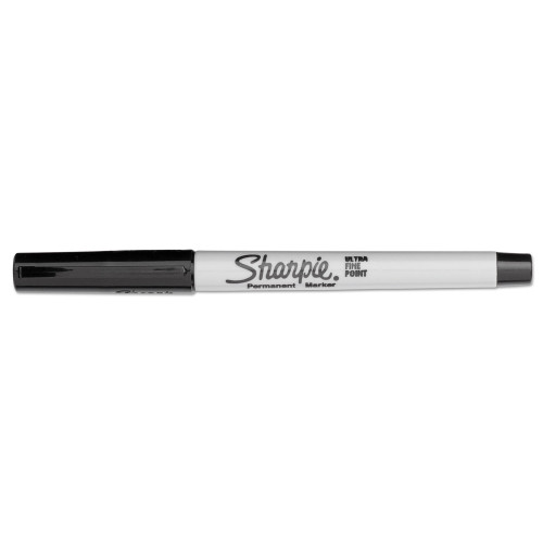 Sharpie Ultra Fine Tip Permanent Marker， Extra-Fine Needle Tip， Black， Dozen (37001)