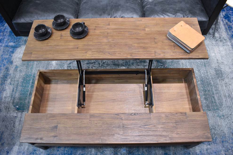 West 51 quotWide Coffee Table With Lift Top   Rustic   Coffee Tables   by LH Imports  Houzz