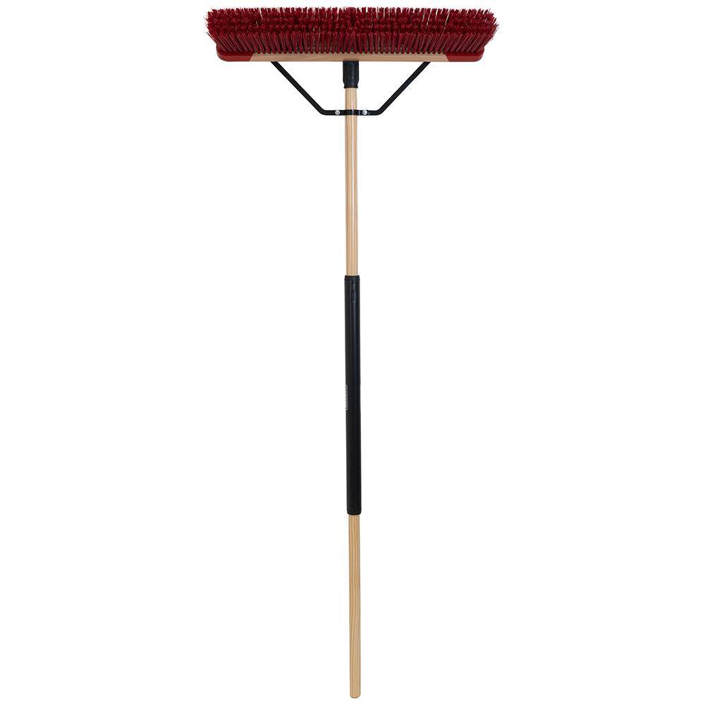 HARPER 24 in. Premium All-Purpose HardwoodSteel Handle Push Broom for Dirt Soil Mulch Grass and Oil Dry 20201041