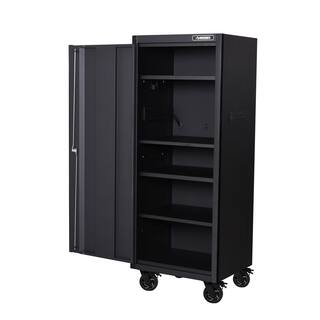 Husky Heavy-Duty 27.5 in. 4-Shelf Matte Black Rolling Side Tool Locker H27LOCKER4