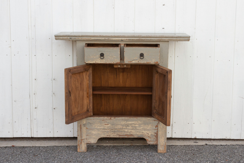 Painted Farmhouse Style Small Cabinet   Asian   Accent Chests And Cabinets   by De cor  Houzz