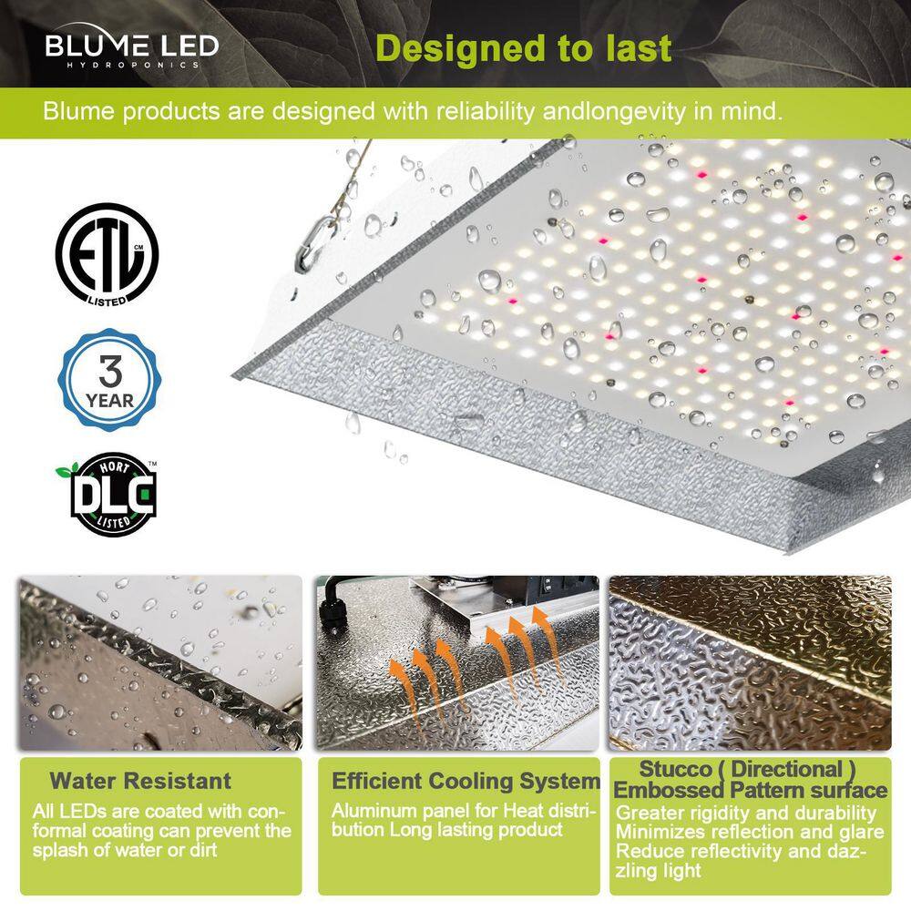 BLUME LED HYDROPONICS Blume 150-Watt full spectrum led Grow Light with daisy for indoor plants Bright White Color Temperature(2-PACK) BL1500