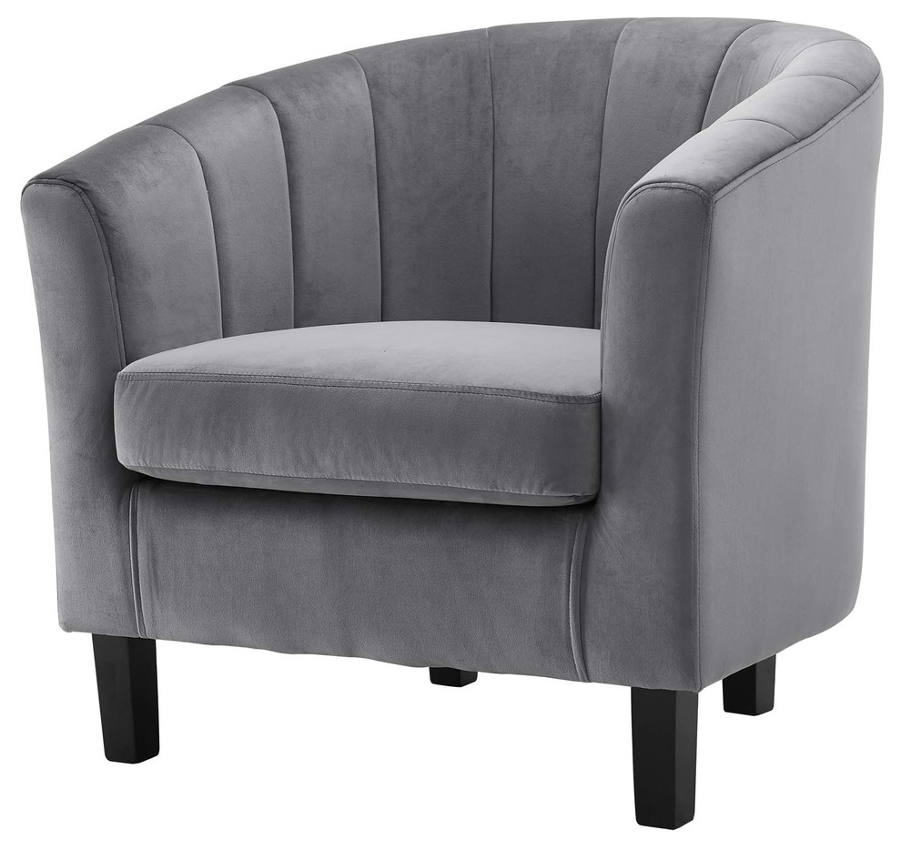 Modern Tufted Armchair Accent Chair  Velvet Fabric   Transitional   Armchairs And Accent Chairs   by House Bound  Houzz