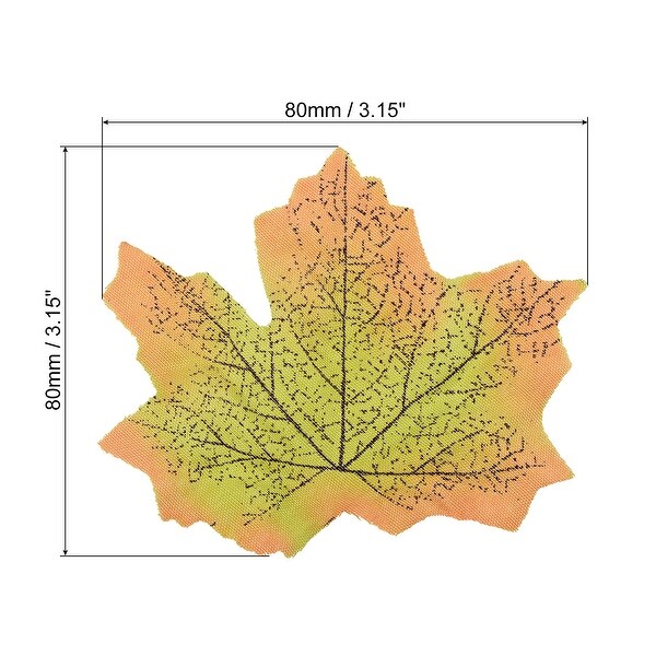 200pcs Artificial Leaves Fall Maple Autumn Fake Leaf Decoration，Green