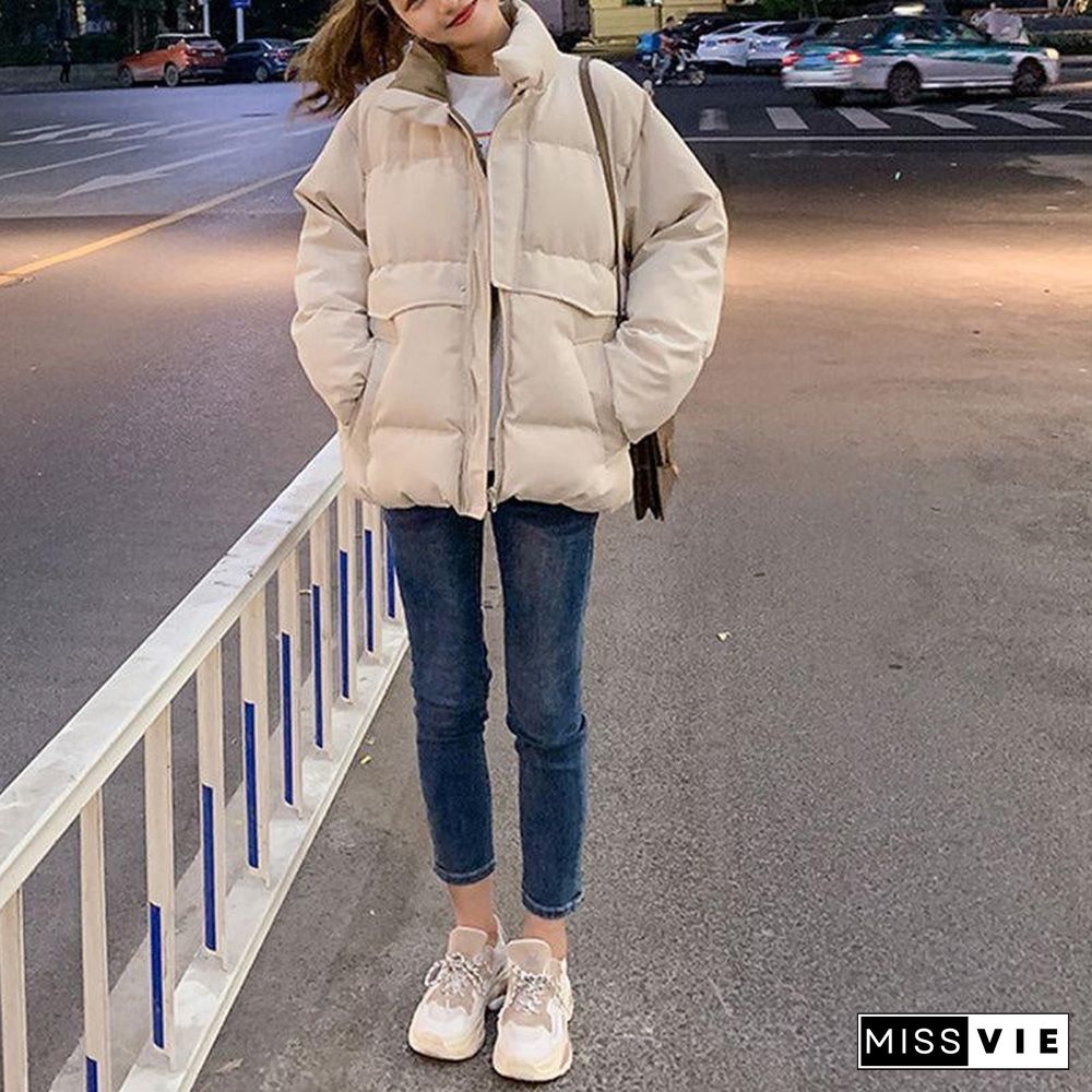 Oversized Quilted Winter Puffer Thick Warm Padded Puff Parka Jacket