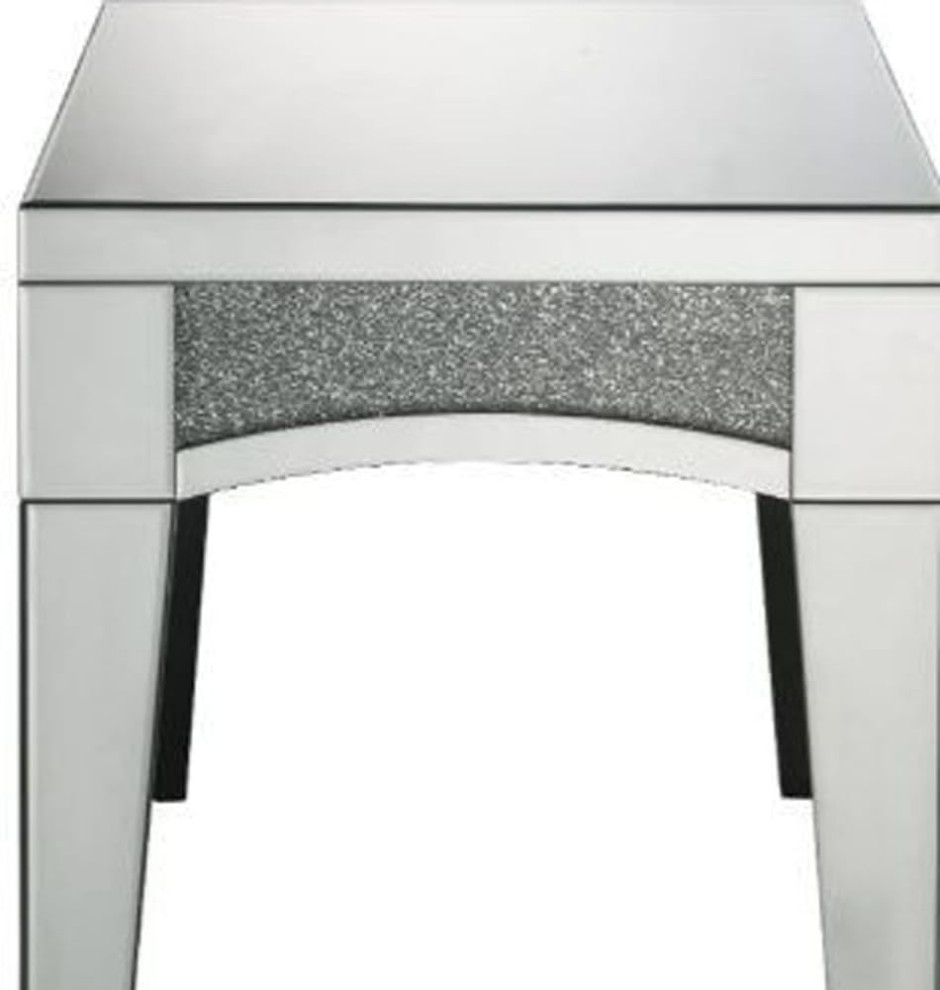 Modern End Table  Tapered Legs With Square Tempered Glass Top  Silver   Modern   Side Tables And End Tables   by Decor Love  Houzz