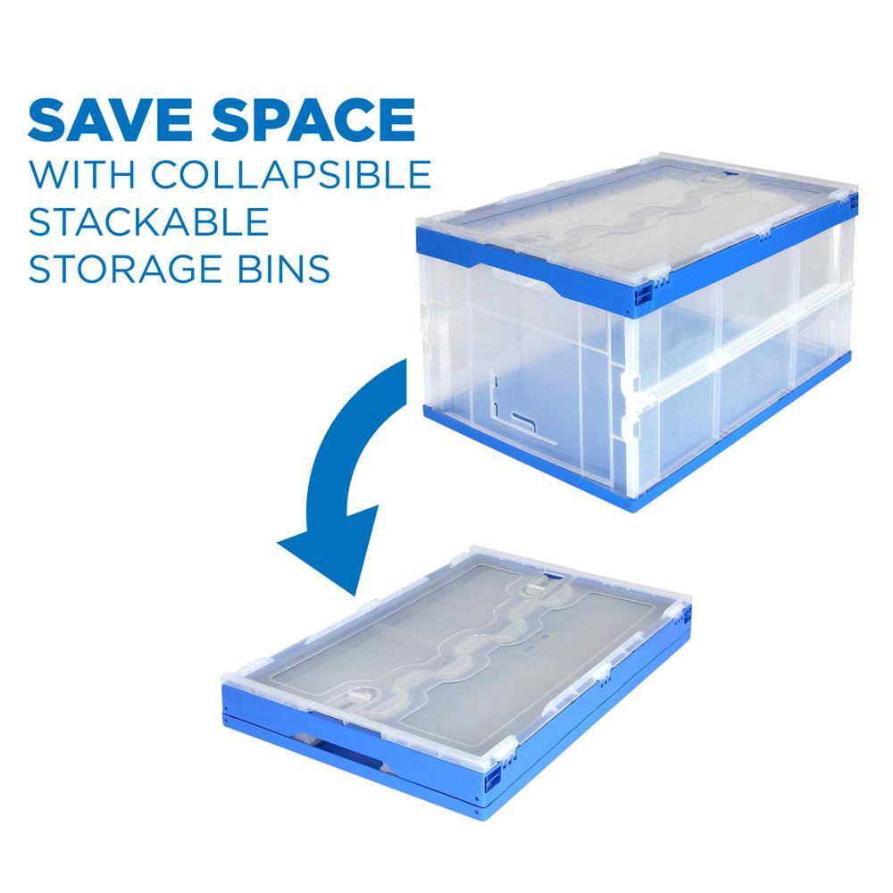 MOUNT-IT! 68 Qt. Capacity Folding Plastic Storage Crates MI-909