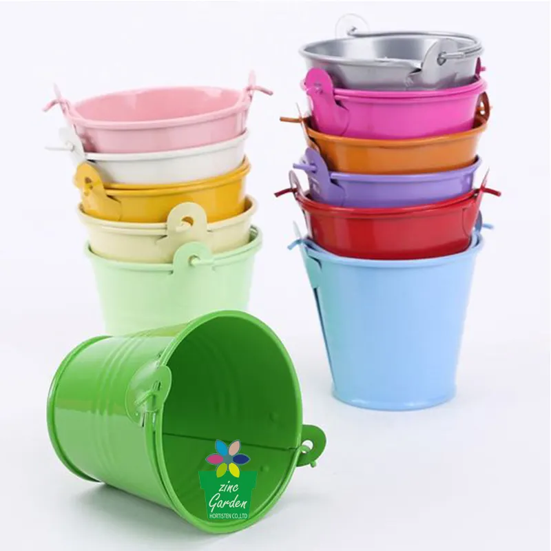 Wholesale Custom Easter Gift Small Bucket Colored Metal Pail With Handle