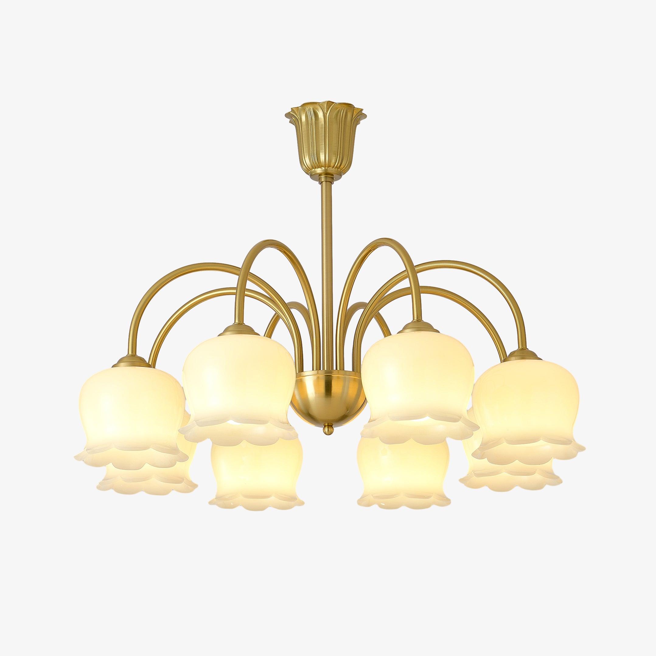 Orchids Brass Chandelier