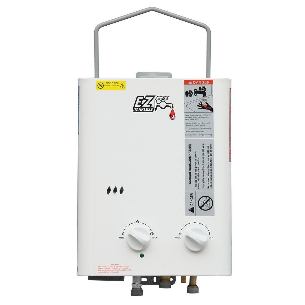 EZ Tankless CampChamp 1.8 GPM Residential Portable LPG Propane Gas Tankless Water Heater System EZCampChamp