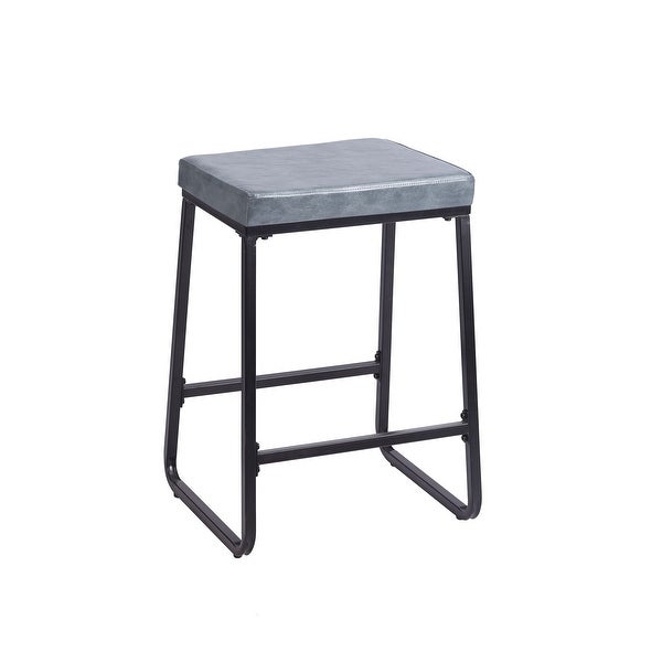 Porthos Home Selma Counter Stools Set of 2， PU Leather， Iron Legs