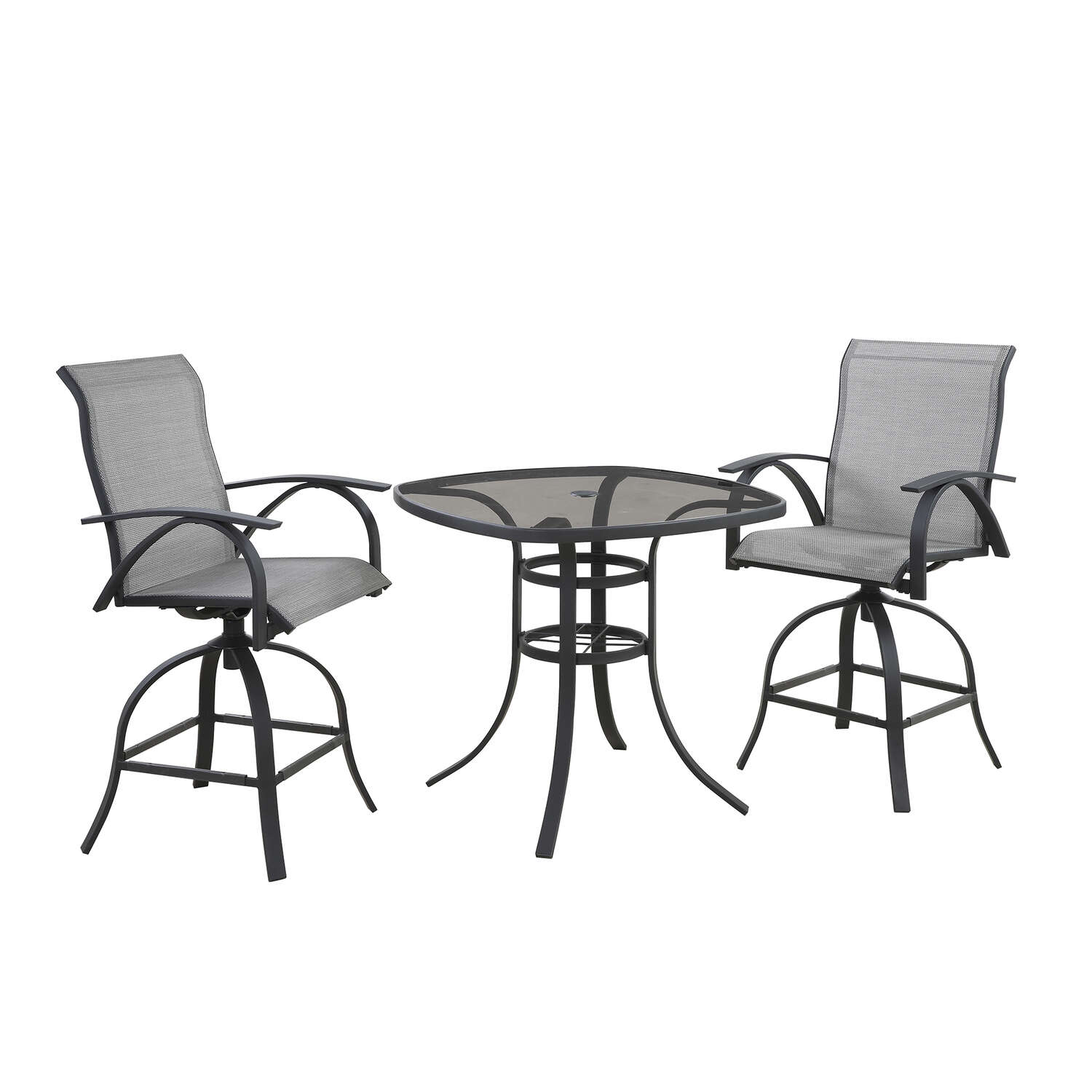 Living Accents Roscoe Black Square Glass Balcony Table