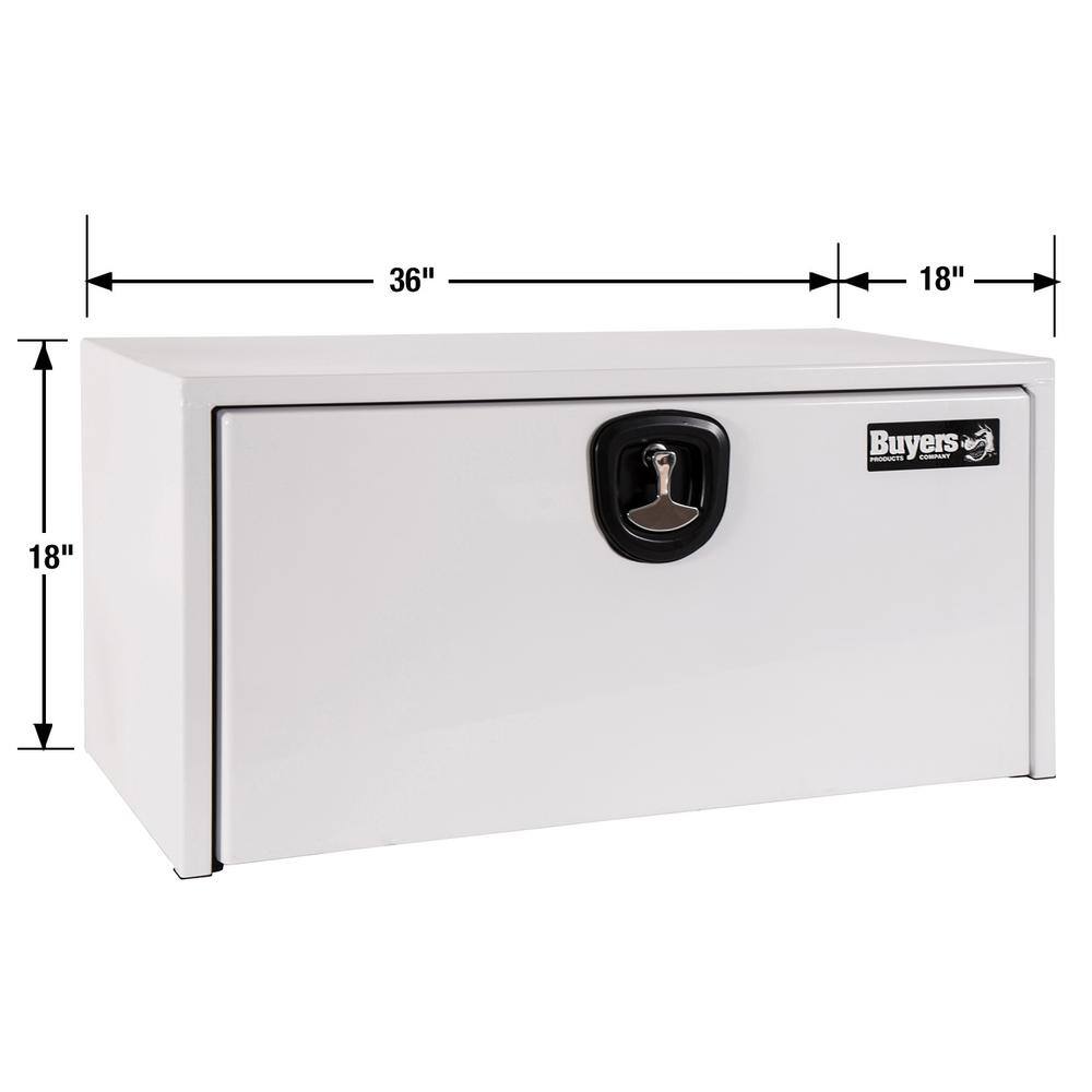 Buyers Products Company 18 in. x 18 in. x 36 in. White Steel Underbody Truck Tool Box 1732405