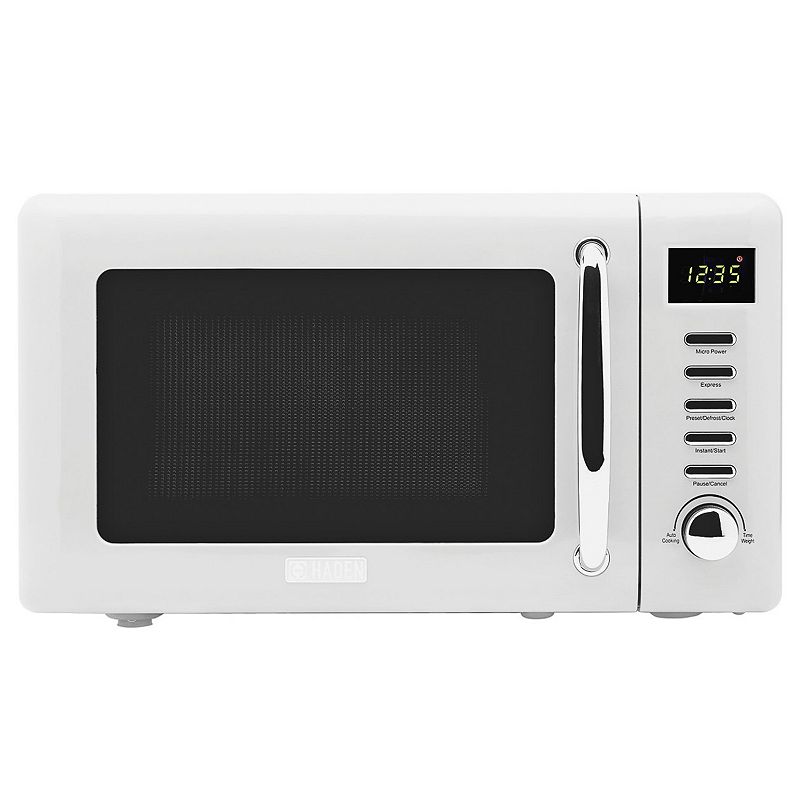 Haden Heritage Vintage 0.7 Cubic Foot 700 Watt Countertop Microwave Oven， Ivory