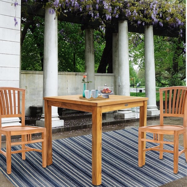 Chic Teak Florence Outdoor Teak Wood Patio Bistro Table，35 Inch (table only)