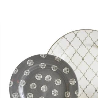 BAUM Moroccan 16-Piece Grey Dinnerware Set MOROCG16