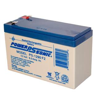 Power-Sonic 12-Volt 9 Ah F2 Terminal Sealed Lead Acid (SLA) Rechargeable Battery PS-1290F2