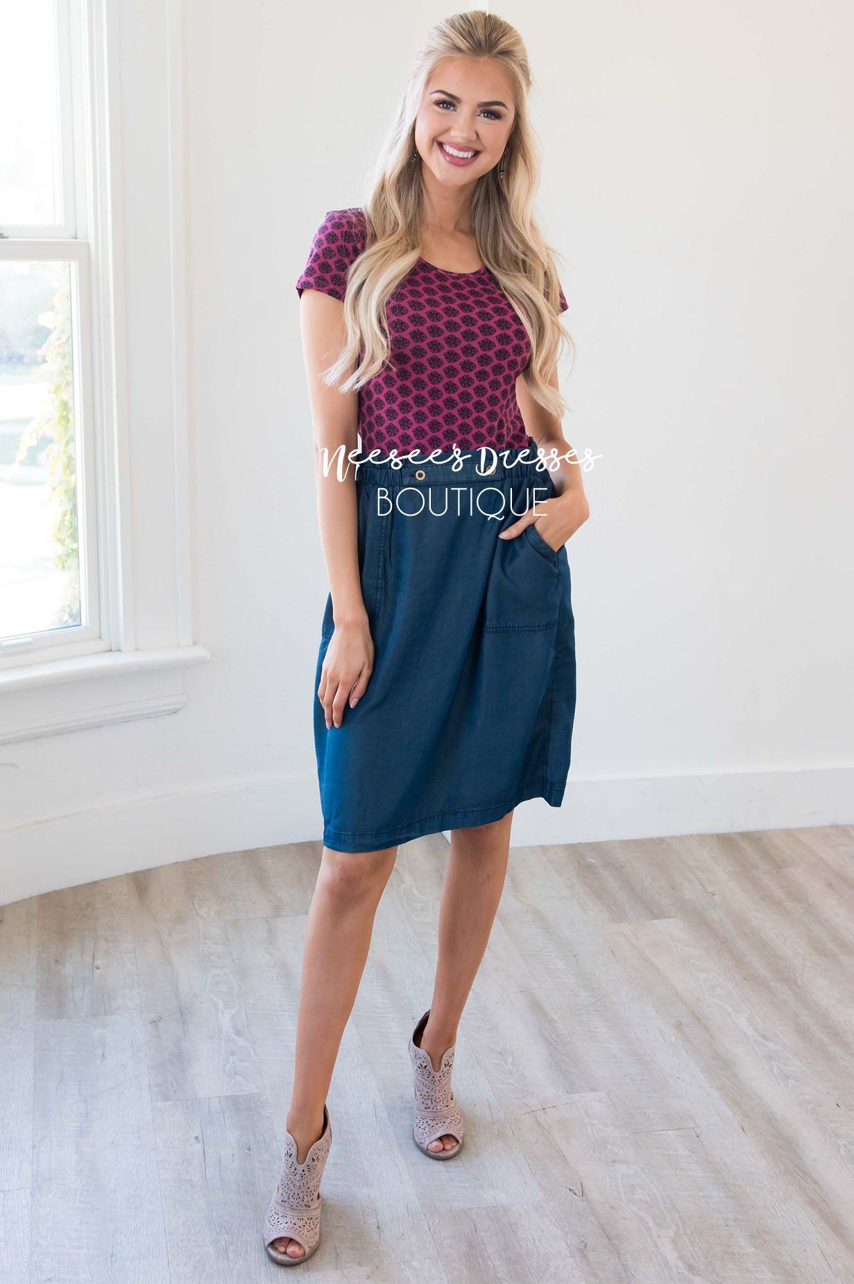 Chase Away My Blues Button Trim Skirt