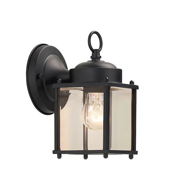 Portfolio 1-Light 8.25-in Black Outdoor Wall Light