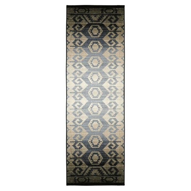 Southwestern Geometric Aztec Non slip Indoor Washable Area Rug Or Runner By Blue Nile Mills