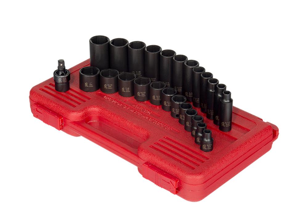 25 piece 3/8 In. Dr. SAE Master Impact Socket Set ;