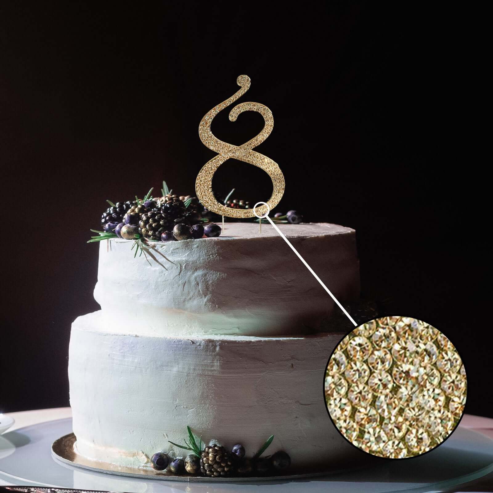 Gold Rhinestone Monogram Number 