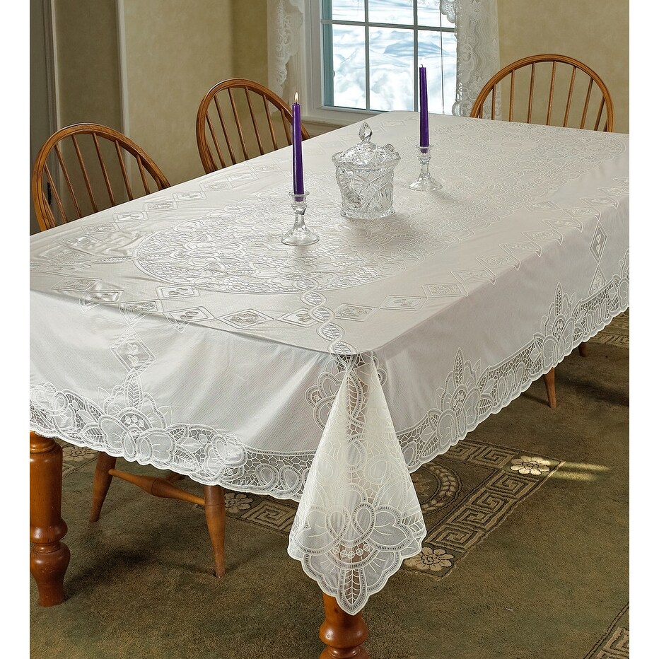 Violet Linen Vinyl Lace Betenburg Design Tablecloth
