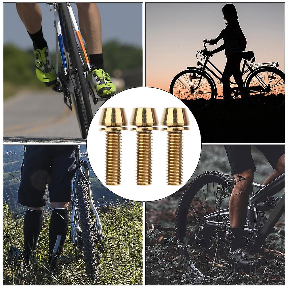 3pcs Titanium Alloy Durable Bike Handlebar Stem Screws Bicycle Disc Brake Clamp Set Screw Accessorym6x20mm Golden