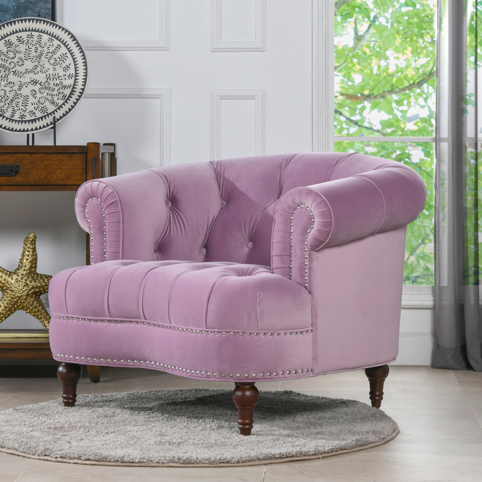 La Rosa 42 quotChesterfield Tufted Accent Chair   Eclectic   Armchairs And Accent Chairs   by Jennifer Taylor Home  Houzz