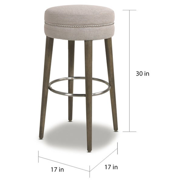 Carson Carrington Parsbol 30-inch Country Grey Backless Bar Stool