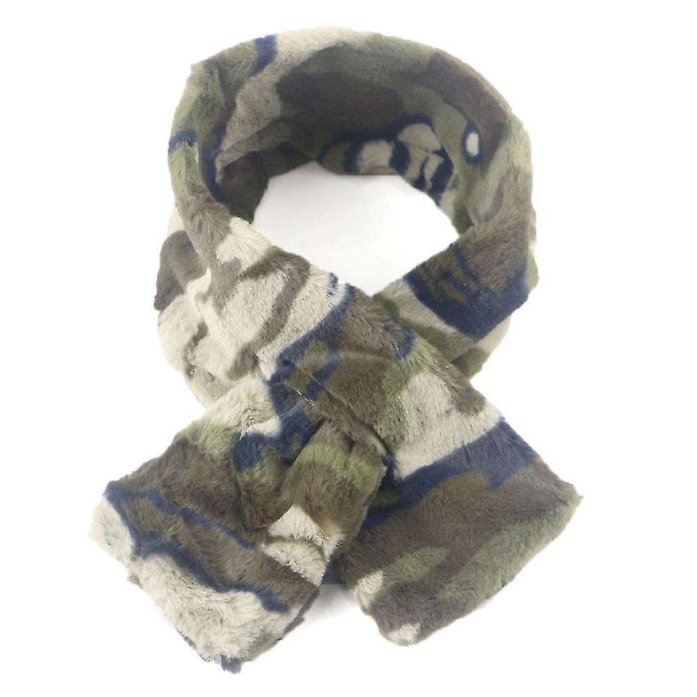 Winter Plush Thick Student Warm Scarf Camouflage Scarf