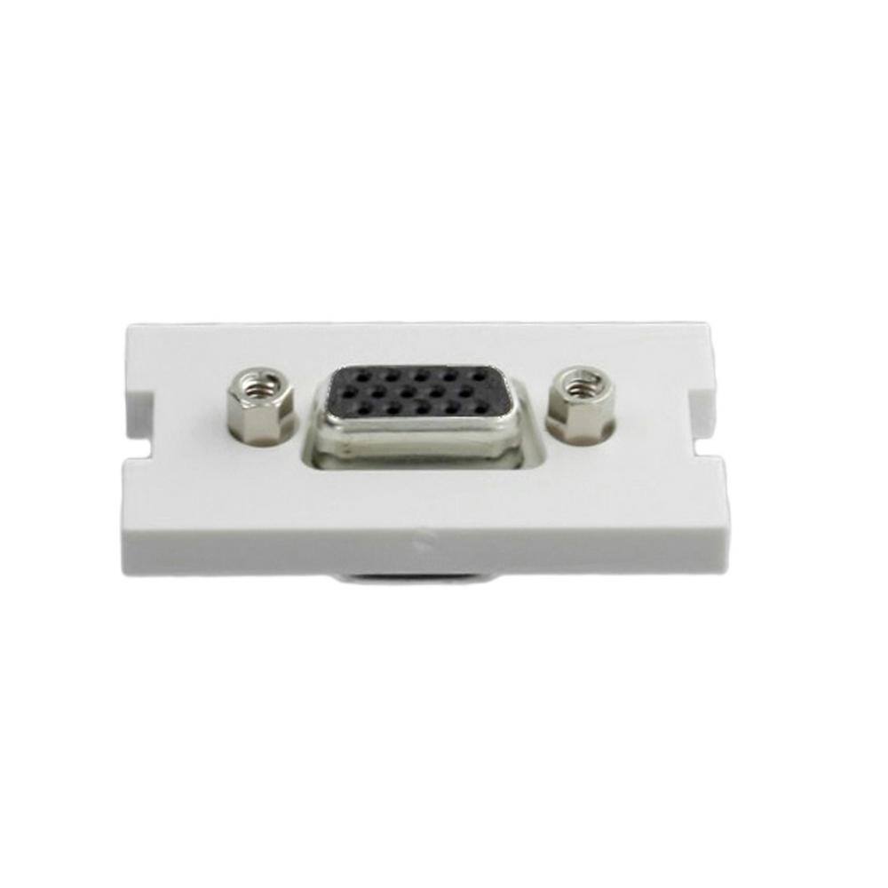 Leviton VGA HD15 Video Feedthrough Multimedia Outlet System (MOS) Module White 41293-HDW