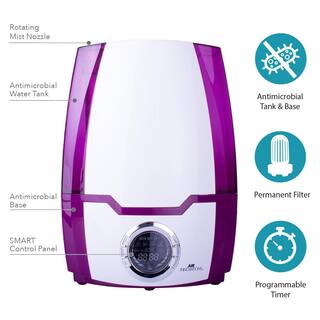 Air Innovations 1.37 Gal. Cool Mist Digital Humidifier for Large Rooms Up To 400 sq. ft HUMID06-PURPLE