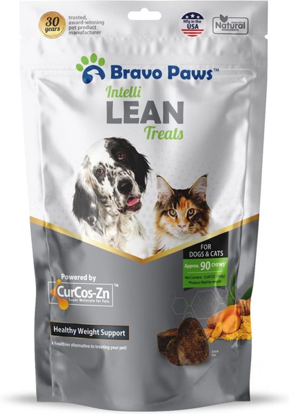 Bravo Paws Intelli Lean Dog and Cat Soft Chews Treats， 12.69-oz pouch， 90 count