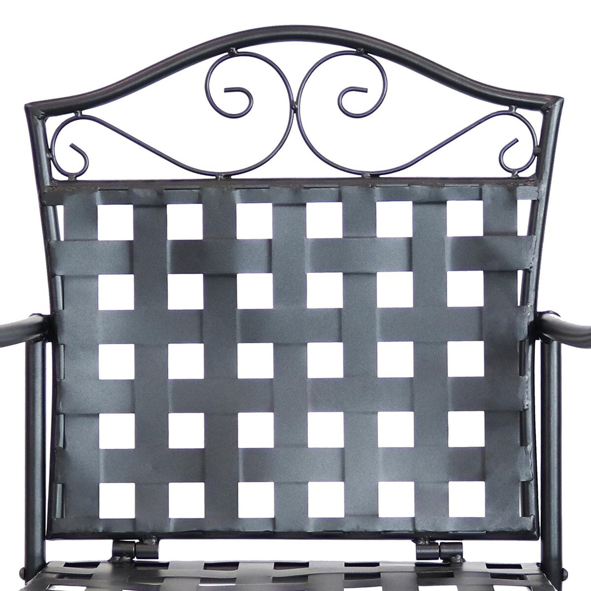 Ultimate Patio Wrought Iron Patio Bar Chair W/ Scrolling Design