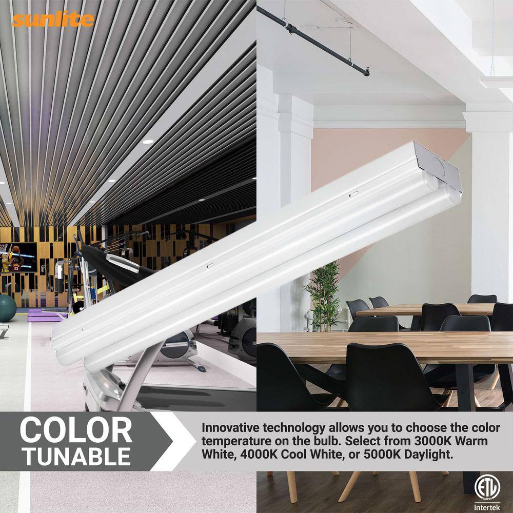 Sunlite 24 in. 20-Watt Integrated LED Linear Dimmable Color Tunable White Strip Light Fixture 3000K 4000K 5000K 2300 Lumens HD03727-1