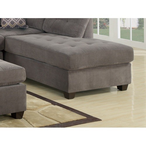 Living Room Sectional Waffle Suede Charcoal Color ...