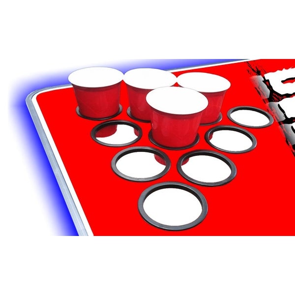 8-Foot Professional Beer Pong Table w/ Cup Holes and LED Glow Lights