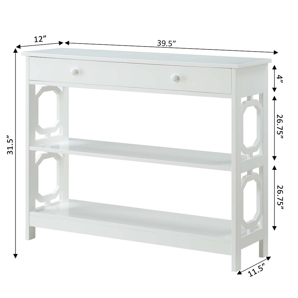 Convenience Concepts Omega 1 Drawer Console Table with Shelves