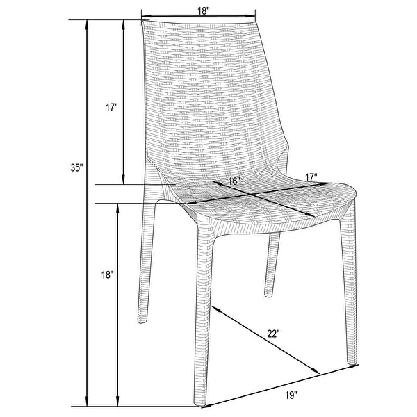 LeisureMod Kent 7Piece Outdoor Dining Set with 4 Chairs 2 Arm Chairs