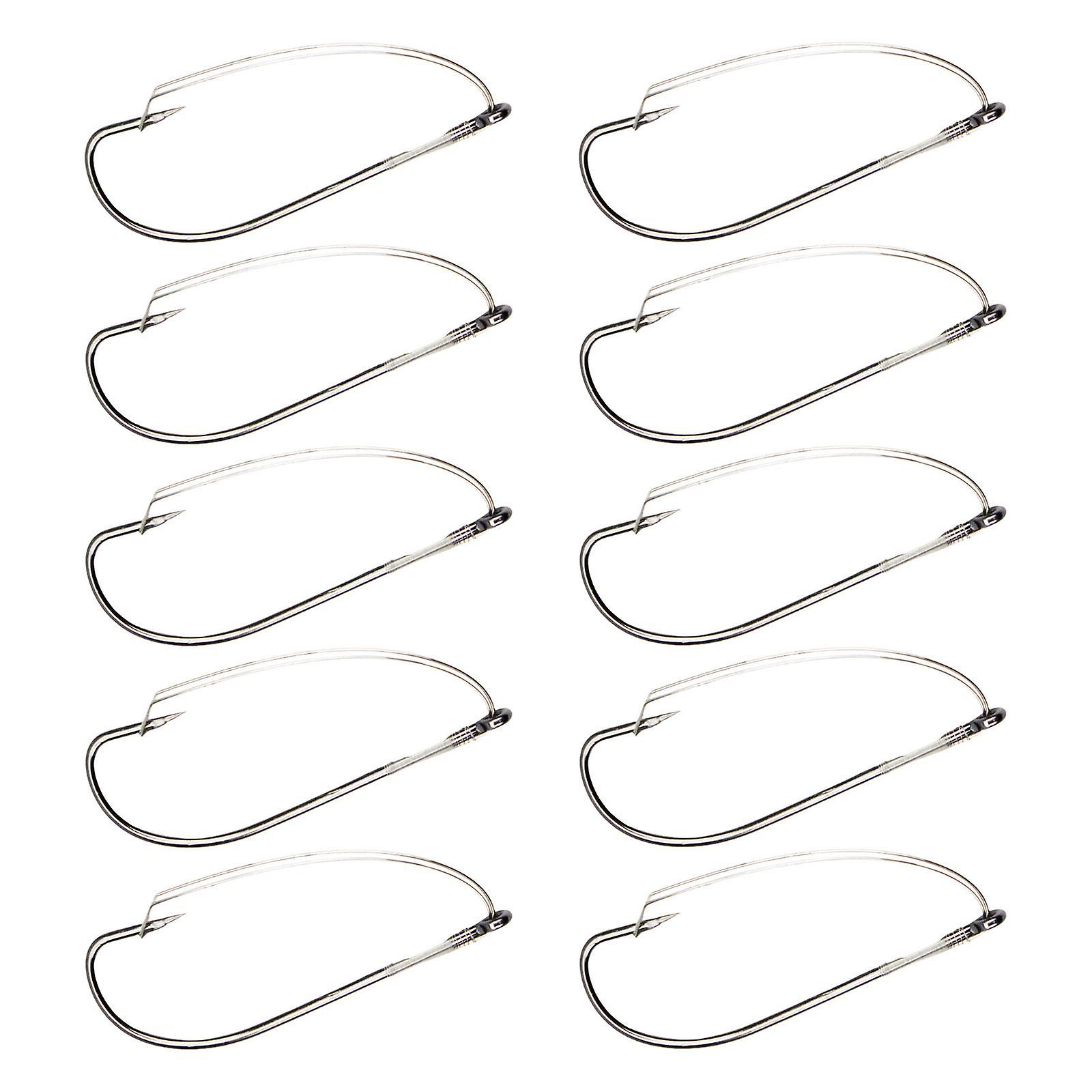 10x Weedless Fishing Hooks High Carbon Steel Barb Hook Weed Guard Fish Hooks 38.3mmx13.5mm