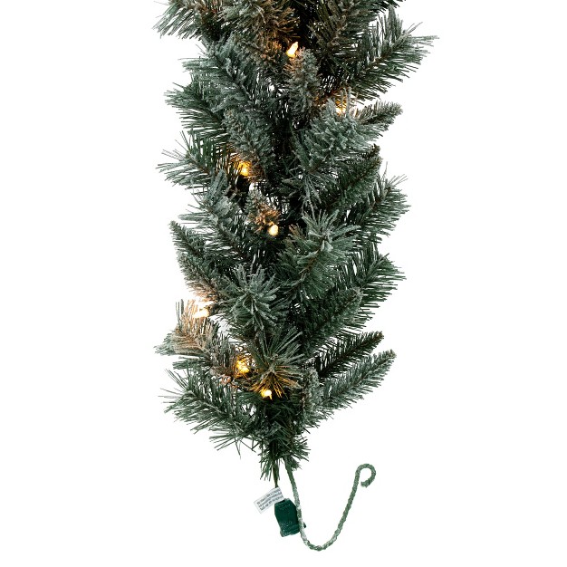 Frosted Mixed Pine Garland Clear Incandescent Mini Lights