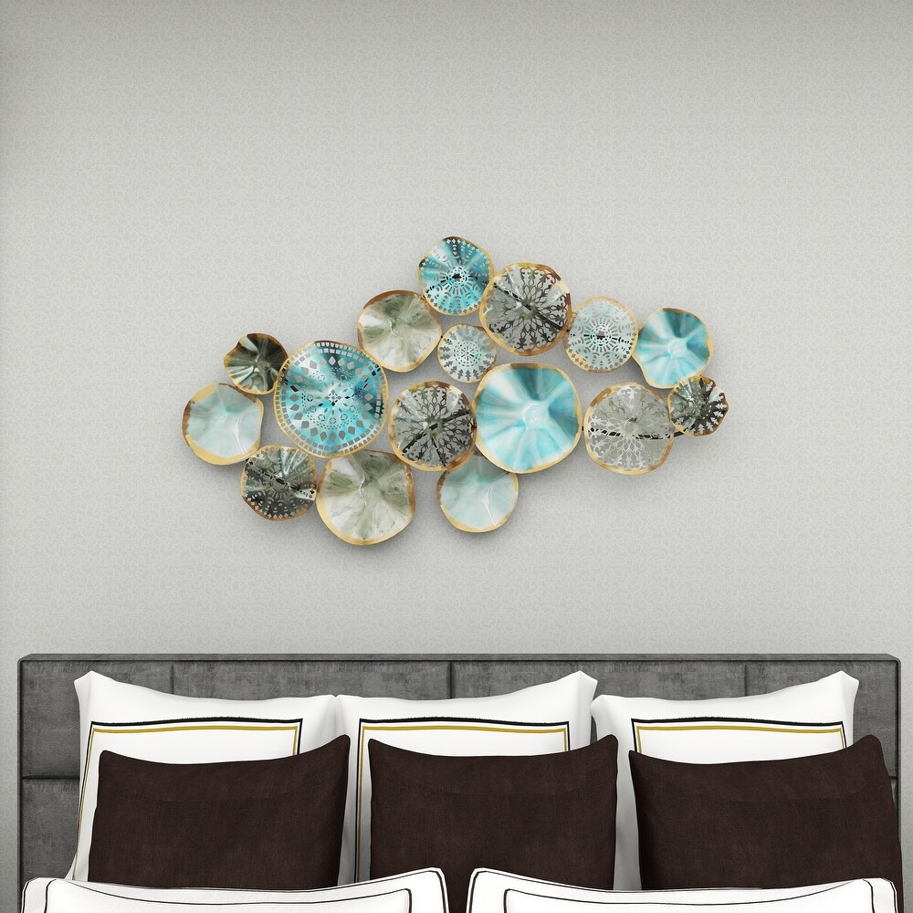 Multi Colored Metal 3D Overlapping Discs Plate Wall Decor