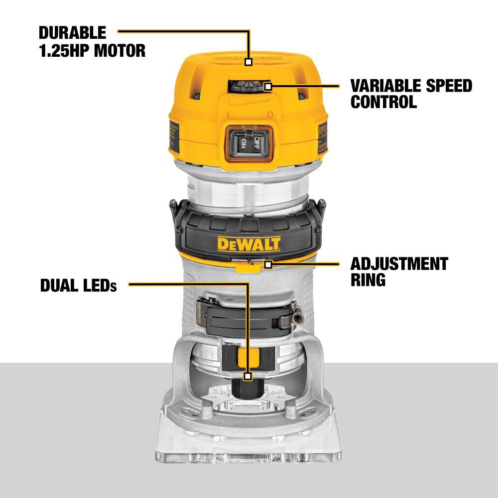 DEWALT DWP611 - 1.25 Peak HP Compact Router (DWP611) DWP611 from DEWALT