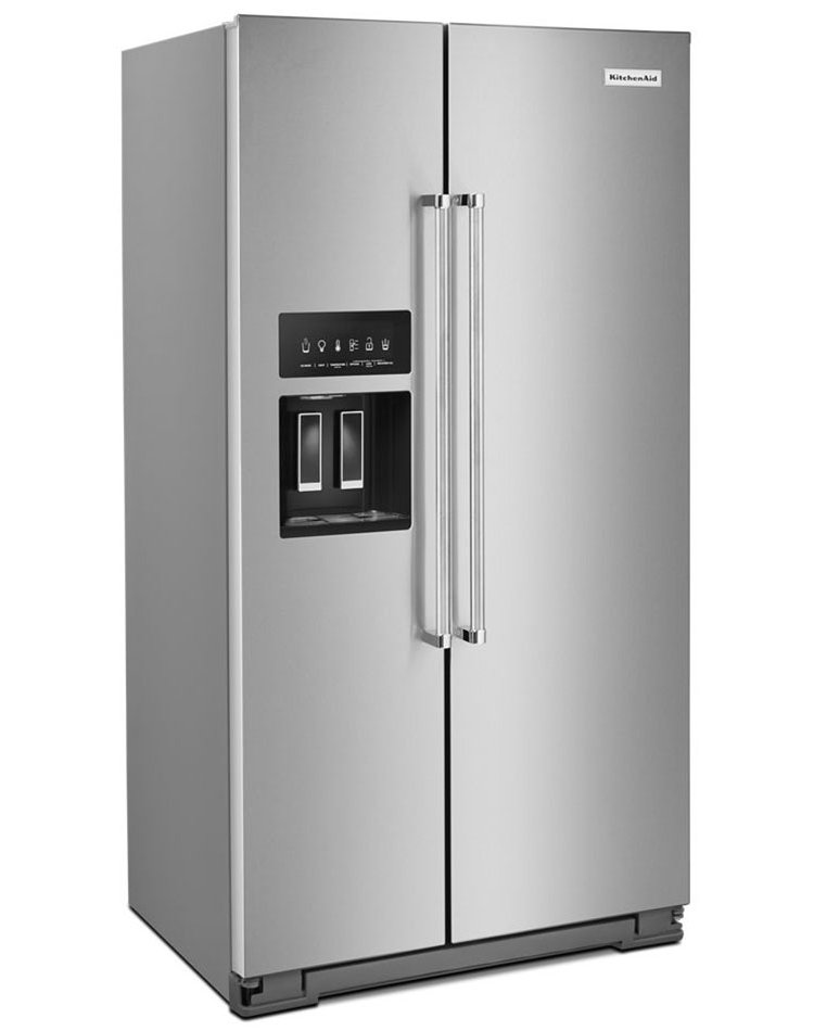 KitchenAid ADA 19.9 Cu. Ft. PrintShield Stainless Steel Counter-Depth Side-By-Side Refrigerator With Exterior Ice And Water Dispenser